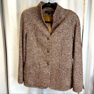 Funnel Collar ESCADA Chocolate Tweed Jacket - 38